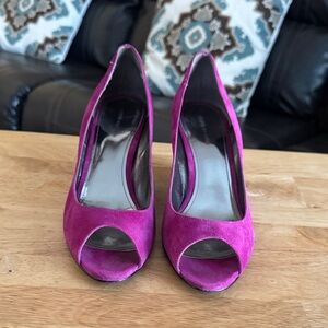 Marc Fisher Fuchsia Peep-Toe Heels